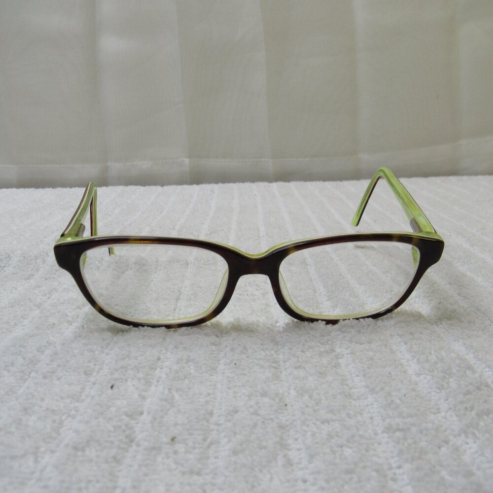 Youth Eye Glasses Girl Kids Brown Green Plastic Tortoise Shell Frames Unbranded